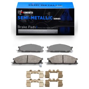 Nissan 720 Brake Pads - Front - R1 Concepts - Semi Met Pads & Hardware Kit - `85-`15